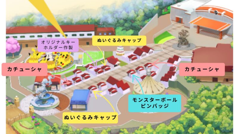 カヤツリタウンのワゴン販売マップ